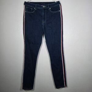 Tommy Hilfiger Side Stripe Skinny Jeans Dark Wash Women's Size 8
